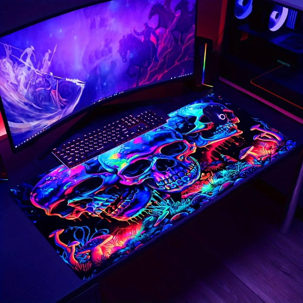Desk Setup Gadgets - Graffiti Art Schädel Mauspad 90x40cm Desktop