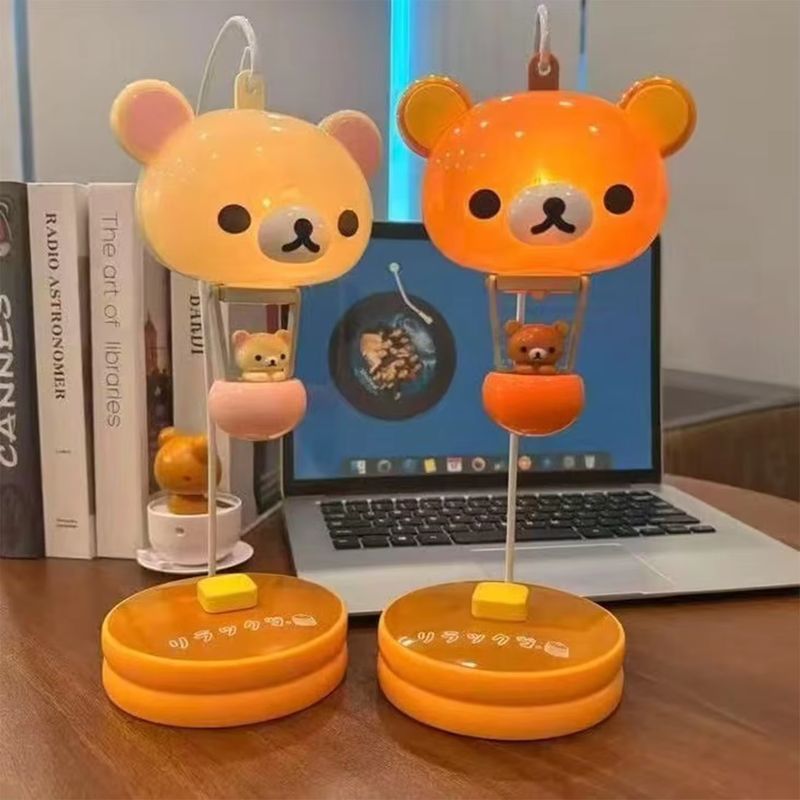 Desk Setup At Home - Rilakkuma niedliche Bären-Tischlampe, Desktop-Schlaf-Nachtlampe, kreative Ornamente