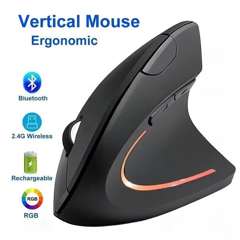 Desk Setup Ergonomics - Ergonomisch korrekte vertikale Maus, 2,4 GHz,