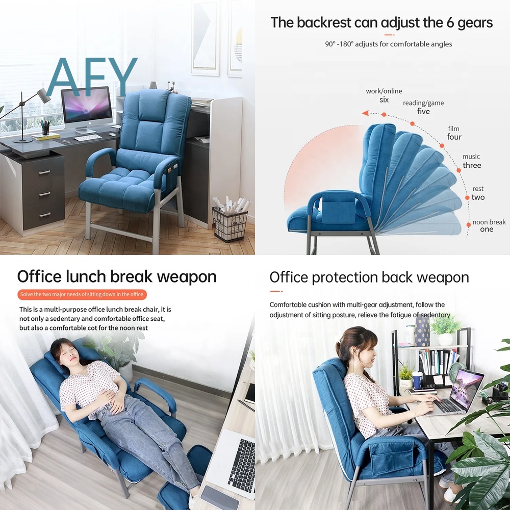 Desk Setup Ergonomics - Atmungsaktiver Stoff-Bürostuhl für Ergonomische Home-Office-Aufstellung Komfortabler