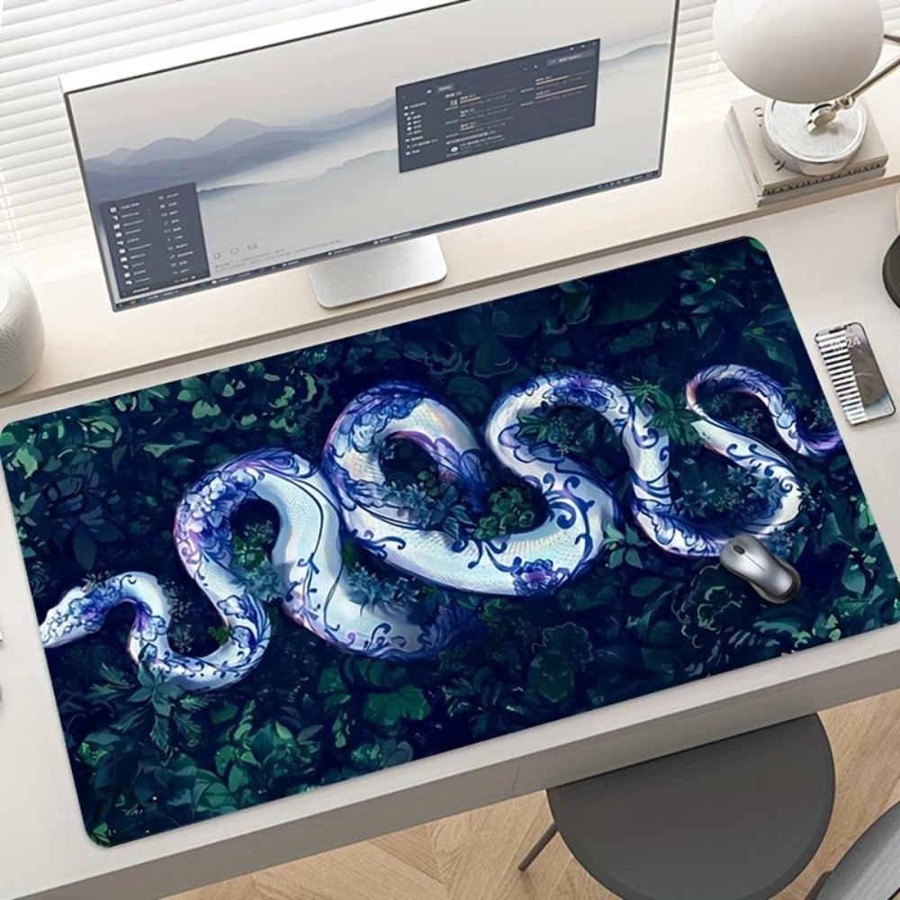 Jungle Desk Setup - Jungle White Snake Mauspad, Dekoration, Setup,