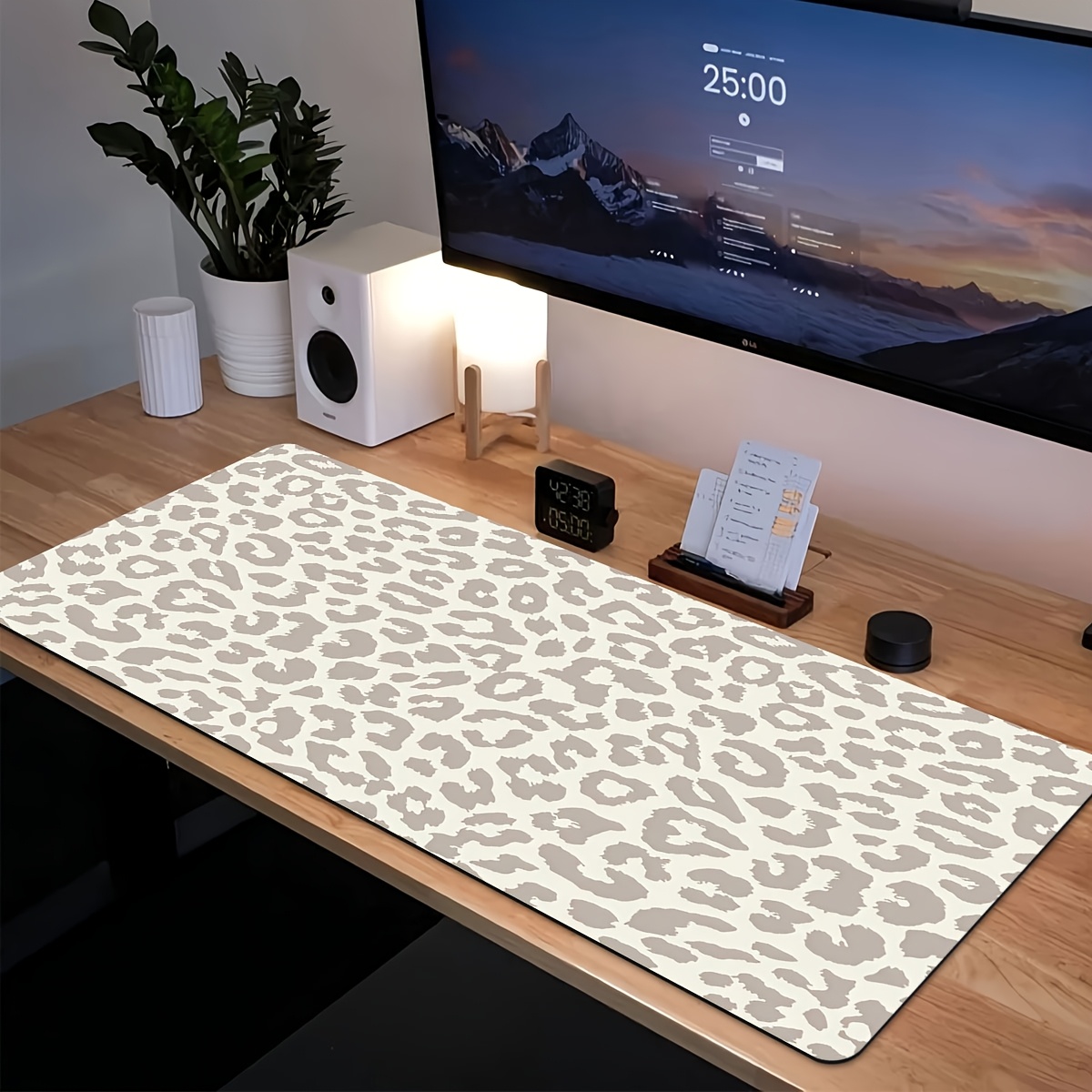 Desk Setup Gadgets - XL/XXL Computer-Tastatur und Mauspad, Beige, Braun,
