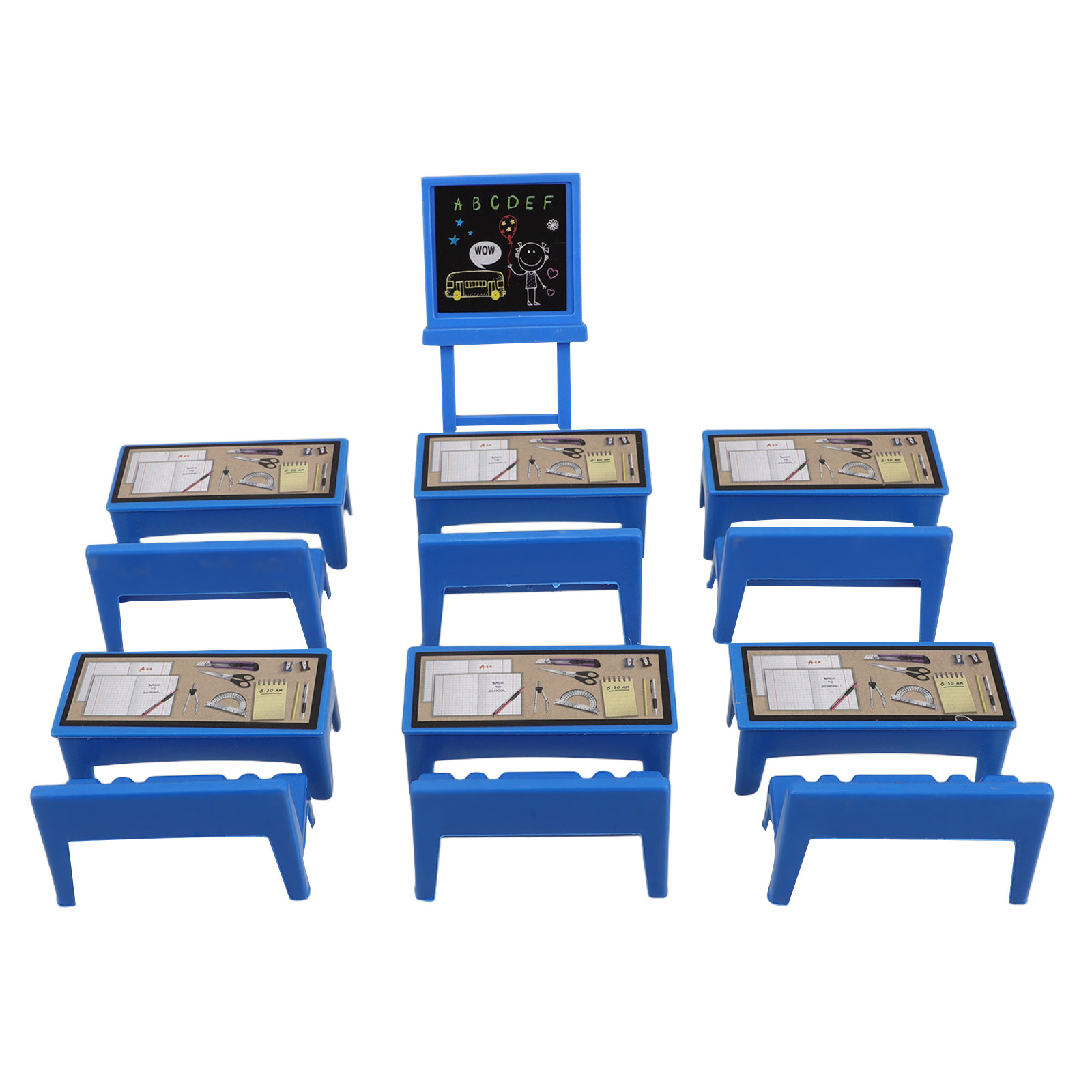 Desk Setup Kids - 13-teiliges Mini-Klassenzimmer-Möbelset für Kinder, Lehrreiches Spielset,