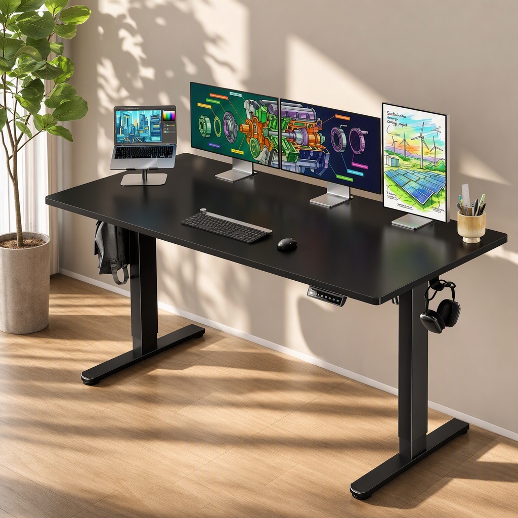 Desk Setup Height - Elektrischer Stehschreibtisch, Vollflächiger Schreibtisch, Höhenverstellbarer Computertisch,