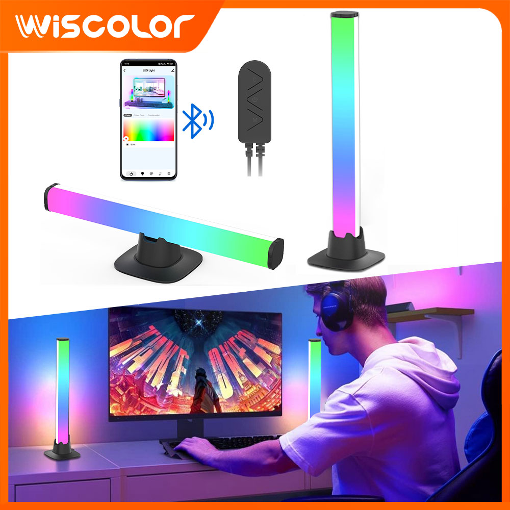 Desk Setup Tv - RGB LED-Lichtleiste mit Bluetooth-Setup, Ambiente-Tischlampe, Schreibtisch-Nachtlicht