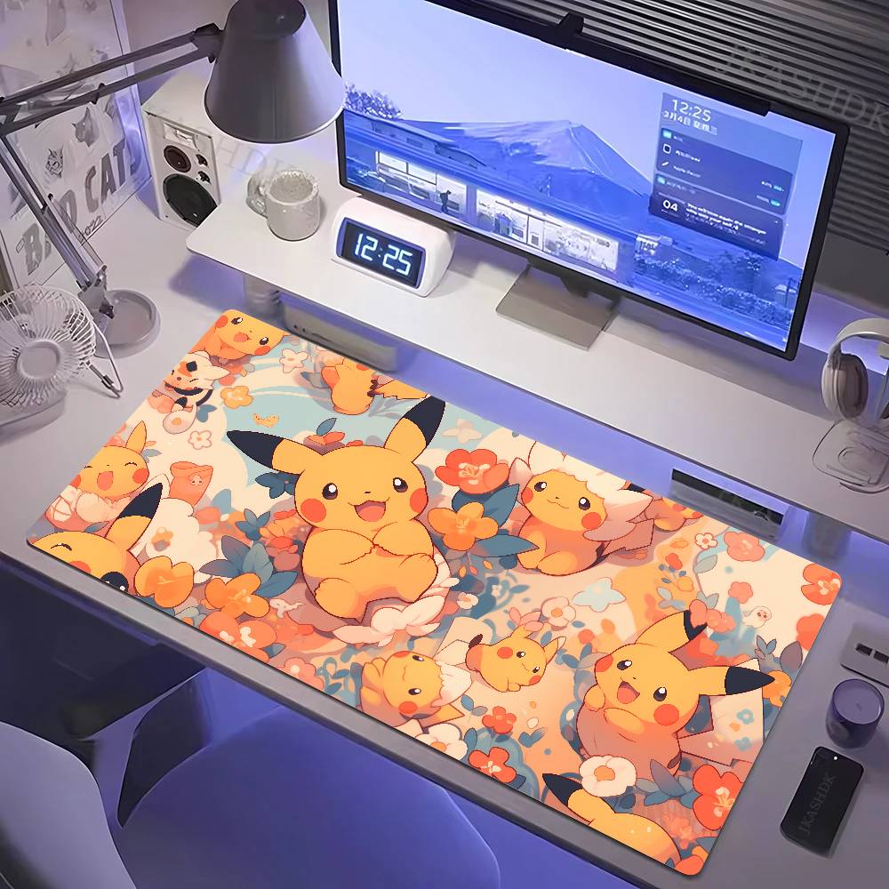 Desk Setup With Laptop - Pokemon Mauspad, große Gaming-Schreibtischunterlage, Gummi-Tastatur-Mauspad, 2