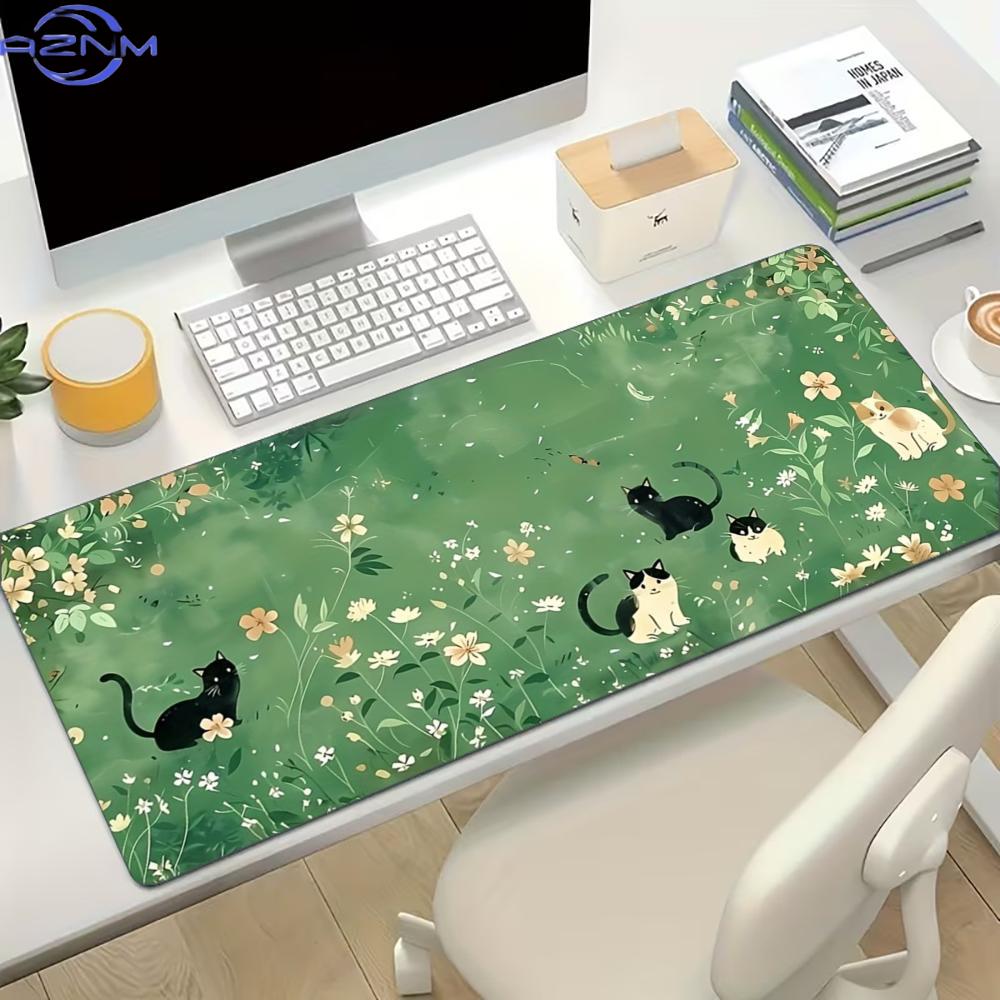 Florales, niedliches Katzen-Ga – Desk Setup With Laptop Bewertung und Preis