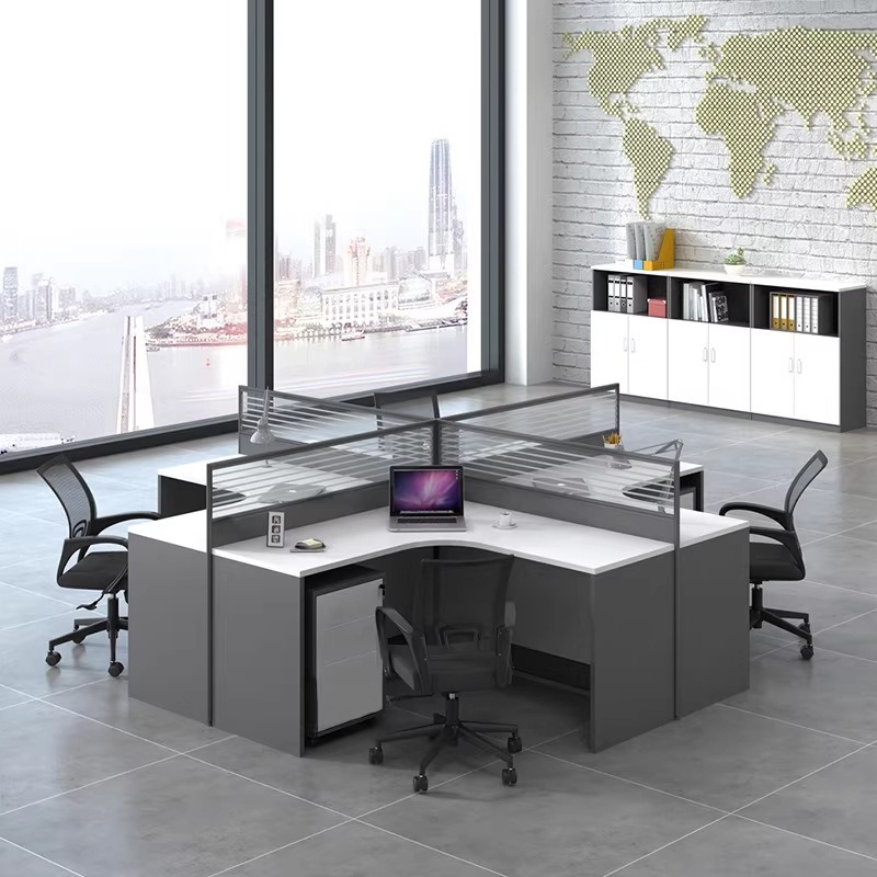 Weißer Büroschreibtisch für 2, – L Shaped Desk Setup Bewertung und Preis