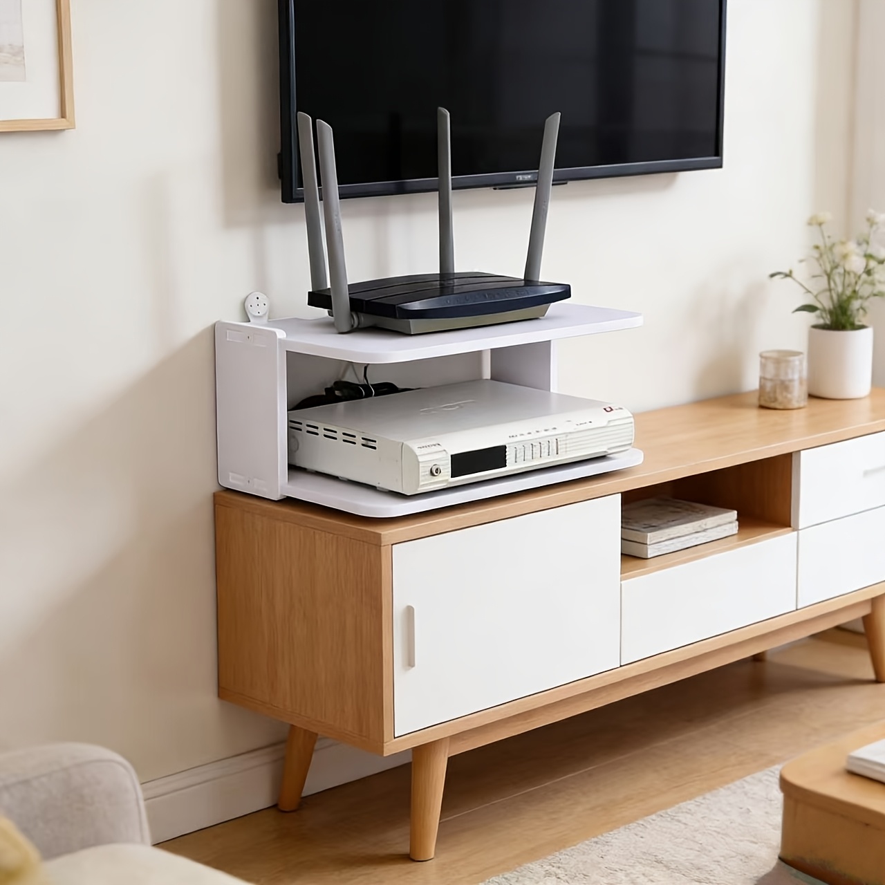 Wandmontiertes Router- und Kab – Desk Setup Tv Bewertung und Preis