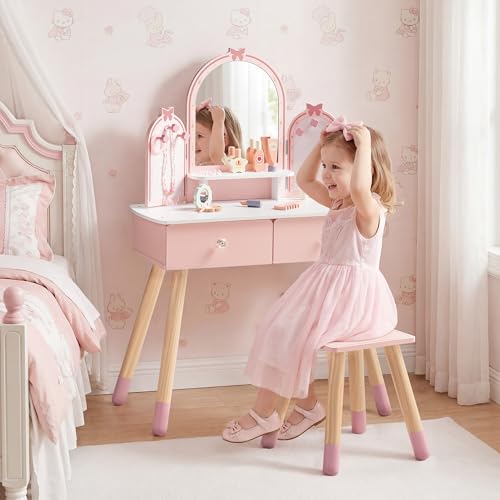Rosa Kinder-Schminktisch-Set m – Desk Setup Kids Bewertung und Preis