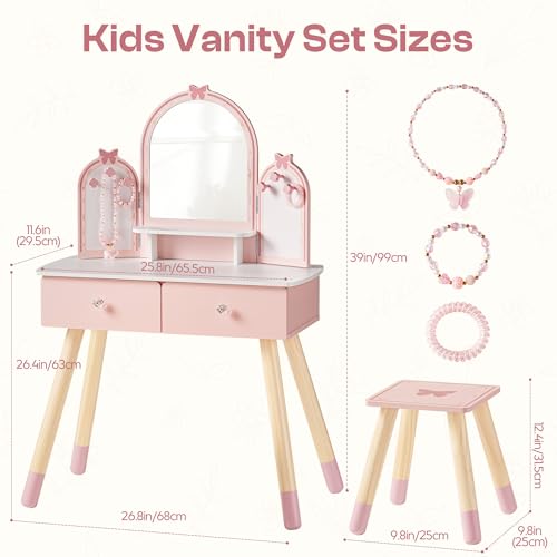 Rosa Kinder-Schminktisch-Set m – Desk Setup Kids Bewertung und Preis